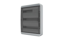 Щит навесной 54 мод. IP65, прозрачная черная дверца