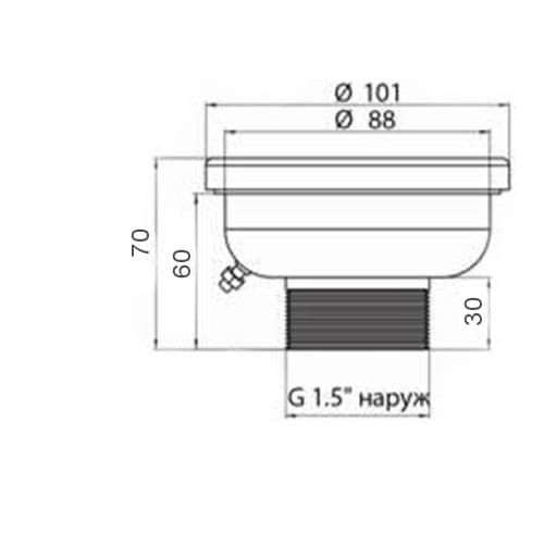 Форсунка возврата воды из нерж.стали (универсал) M.F.C