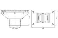 Забор переливного лотка 2" (внутр.) (плитка) AISI-316