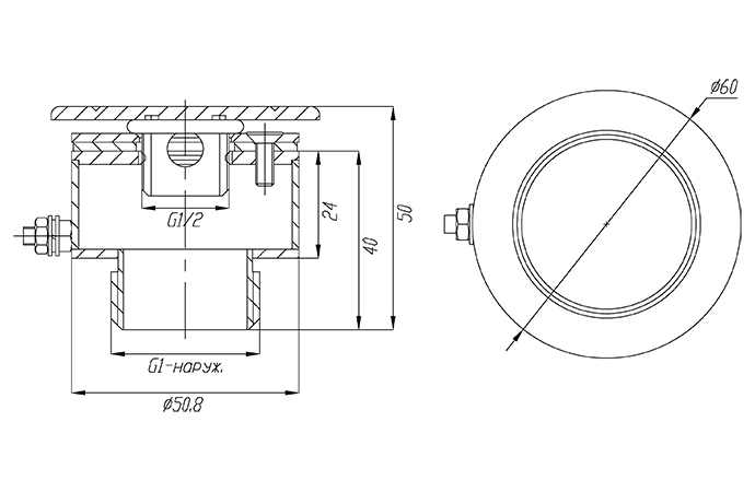 Регулятор доступа воздуха в комплекте с закладной (пленка), AISI-316