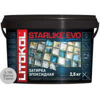 Затирочная смесь Litokol STARLIKE EVO Bianco Titanio S.105, 2.5 кг Затирочная смесь Litokol STARLIKE EVO Bianco Titanio S.105, 2.5 кг