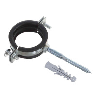 Держатель труб. оцинков. 3/4" для труб (25-30,мм) с шпилькойМ8 х 80мм и дюб.М10 х 50 мм